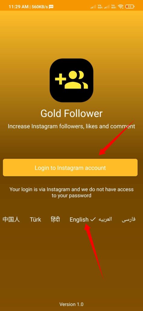 Gold Follower App